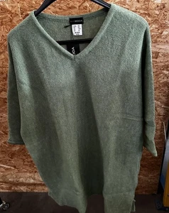 Jersey de punto de mujer MIAMODA punto medio con lana verde media manga talla 42 NUEVO - Imagen 1 de 4