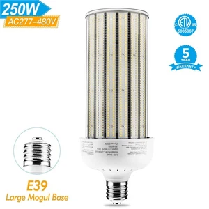 480V 250W LED Corn Light Bulbs 5000K Replace 1200W MH/HPS Commercial Shop Light - Picture 1 of 12