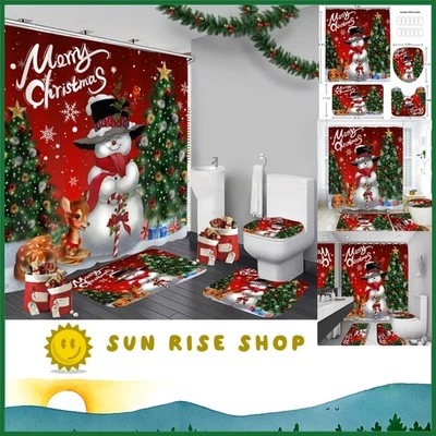 Winter Wonderland Set di tende da doccia 4 pezzi con tappetini da bagno antiscivolo - atmosfera festiva - Immagine 1 di 4