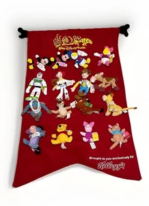 Kellogg's Disney World Mini Beans Complete Set 16 Characters & hanger - Picture 1 of 10