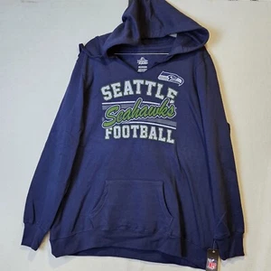 Felpa con cappuccio donna Majestic Seattle Seahawks taglia XXL blu/verde 2017 - Foto 1 di 7