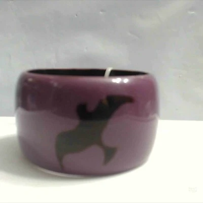 Brazalete ancho acrílico púrpura negro pájaros nuevo stock antiguo Foto 1 de 4