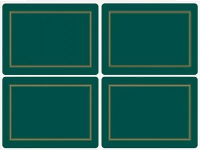 PIMPERNEL, CONJUNTO DE 4, COLEÇÃO CLÁSSICA, ESMERALDA, PLACEMATS APOIADOS EM CORTIÇA, NOVO - Imagem 1 de 4