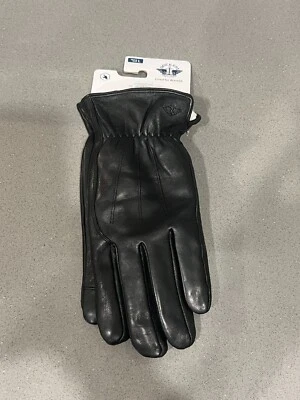 Guantes de pantalla táctil de cuero forrados negros Dockers para hombre (45DK020044) talla L Foto 1 de 4