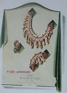 PUBLICITE MAUBOUSSIN JOAILLIER BIJOUX BAGUES COLLIERS DE 1948 FRENCH AD PUB - Foto 1 di 1