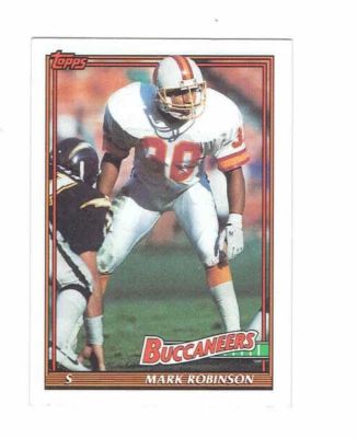 Mark Robinson Tampa Bay Buccaneers  S #496 Topps 1991 Football Card - Image 1 of 2