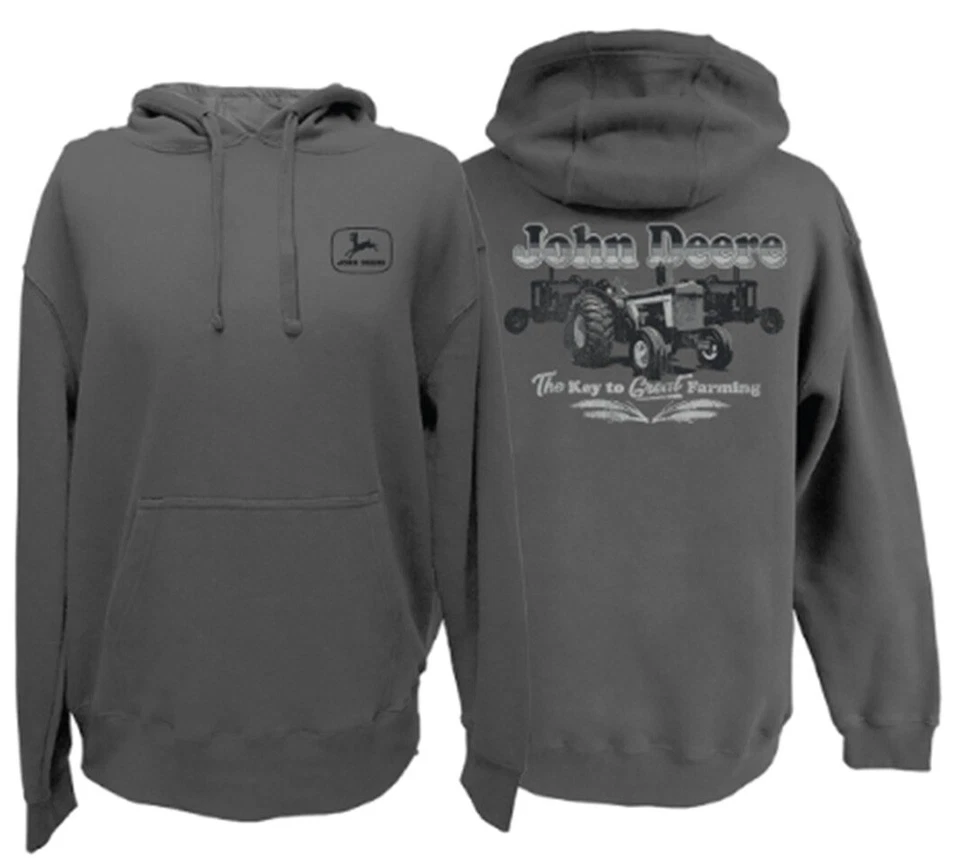 NUEVA Sudadera con Capucha Gris John Deere Key to Great Farming M XL 2X Foto 1 de 1