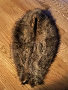 Vintage mink fur collar tan, and light brown tones, Quilted Lined, 32" Long - Picture 1 of 7