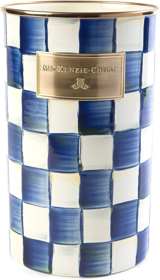 MacKenzie-Childs Royal Check Enamel Utensil Holder Cute Holder