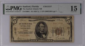 1929 $5 SANFORD FLORIDA NATIONAL BANK NOTE FR#1800-1 PMG CHOICE 15 - Picture 1 of 2