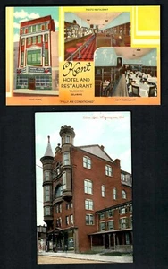 C57 Wilmington,2 pcs.Vintage Eden Hall Billard sign, Kent hotel Multi view Linen - Picture 1 of 2