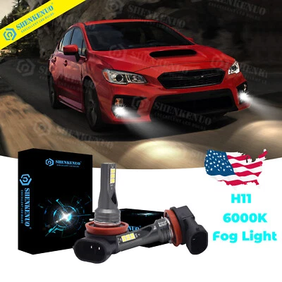Para Subaru WRX STI 2015-2019 - 2x H8 H9 H11 Kit de faros antiniebla LED 6000K blanco Foto 1 de 4
