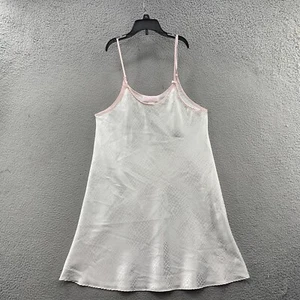 Oscar de la Renta Pink Label Nightgown Womens Small White Print Satin Slip Dress - Picture 1 of 10
