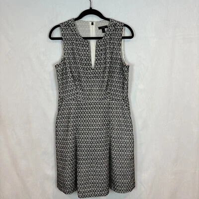 J. Crew Women's Navy & White Eyelet A-Line Lined Pockets 100% Cotton Dress Sz 12 Foto 1 de 4