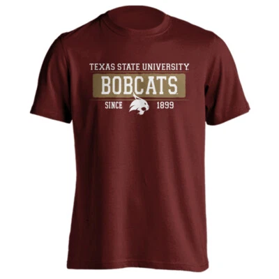 Texas State University Bobcats Since 1899 Bar Mascot Tee Short Sleeve T-Shirt - Image 1 of 2