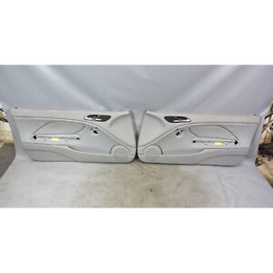 2000-2006 BMW E46 3-Series 2dr Front Int Door Panel Trim Skin Pair Grey Leather