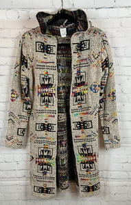 NORTHERN ANGEL multicolor aztec southwestern hooded cardigan jacket coat S NWOT - Picture 1 of 7