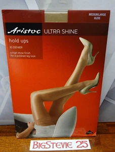 Aristoc Ultra Shine 10D Floral Lace Top Hold-Ups Nude M/L FREE P&P - Picture 1 of 11