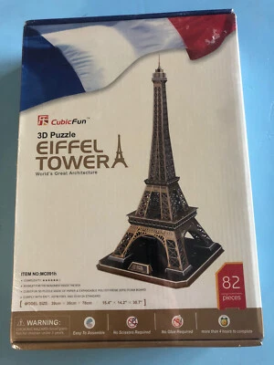 3D Puzzle Eiffel Tower 82 Pieces BRAND NEW Sealed CubicFun Architecture Booklet - Image 1 of 4