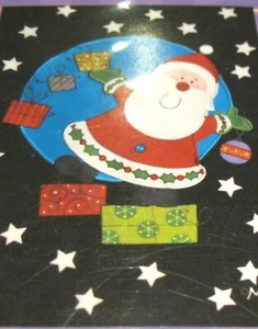 Santa GARDEN ART FLAG Snowflakes Gifts Black Small 12.5x18 Christmas Holiday NIP - Picture 1 of 3