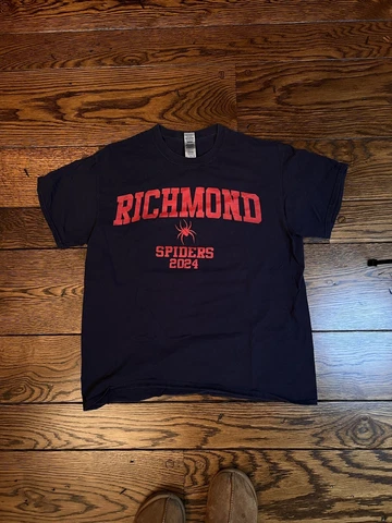 Richmond Spiders Shirt Size Large Blue Short Sleeve Casual Class of 2024 Cover