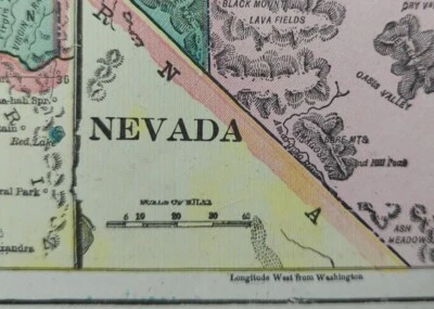 Mapa NEVADA 1903 de colección 11"x14" antiguo antiguo original BLACK ROCK DESERT CITY RENO Foto 1 de 4