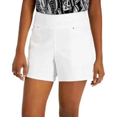 I.n.c. International Concepts Women's Curvy Mid Rise Pull-on Shorts, White Sz-18 - Image 1 of 3