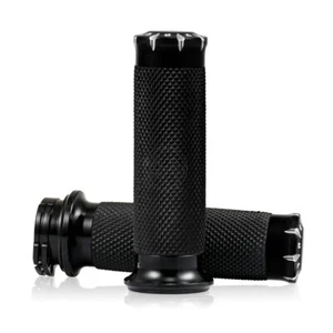 1pair Black Aluminum Custom Handlebar Grip 1" Grips For Harley Sportster Dyna - Picture 1 of 6