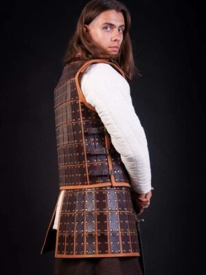 Viking style leather brigandine armor, Medieval leather plated armor, Warrior br - Image 1 of 4