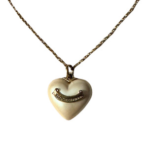 Juicy Couture Faux Pearl Heart Drop Pendant Delicate Necklace 14-20" SHIPS FREE