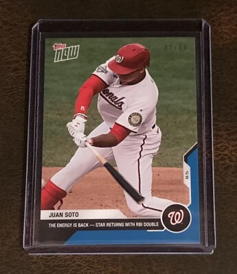 2020 TOPPS NOW #57 JUAN SOTO NUMBERED 42/49 BLUE PARALLEL - Image 1 of 2