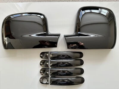 GLOSS BLACK WING MIRROR DOOR HANDLE COVERS FITS VW CADDY 2003-2020 MK3 MK4 MAXI - Image 1 of 4