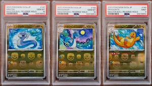 PSA 10 y 9 Dragonite Dratini Dragonair Master Ball Holo SEQ set Pokemon 151 SV2a - Imagen 1 de 7