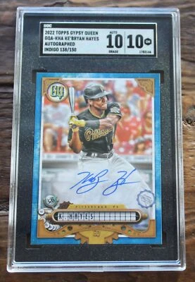 2022 Topps Gypsy Queen Ke’Bryan Hayes /150 INDIGO SGC Auto 10, 10 GM POP 1! - Image 1 of 2