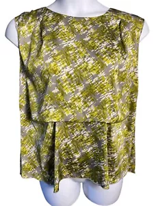 Anne Klein Grey Multi-Color Round Neck Tiered Sleeveless Tank Top Plus Size 0X - Picture 1 of 9