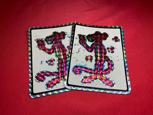 Set of two Vintages 70s 80s Pink Panther Hologram Stickers - Picture 1 of 6