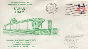 LAUNCHING SAIPAN LHA-2, PASCAGOULA, MS, 1974 FDC19607 - Picture 1 of 1