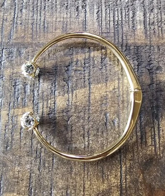 Kate Spade Gold Tone Hinged Cuff Bracelet With Rhinestone Ball ends - Image 1 of 4