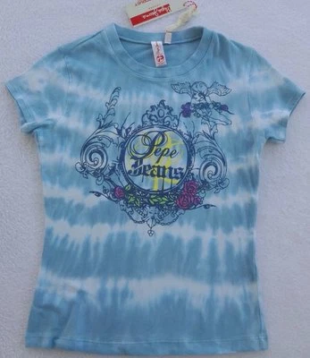 NUEVO CON ETIQUETAS PEPE JEANS Niñas Azul Tie Dye Top (Talla Mediana 10/12) NUEVO Foto 1 de 3