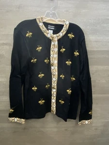 Sweater Sweater Brand Bumble Bee Theme Cardigan Sweater  Size M - Picture 1 of 10