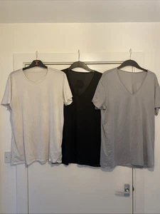 3 x Airism White (L) Grey (XL) Black (XL) T-Shirts Job Lot - Picture 1 of 10