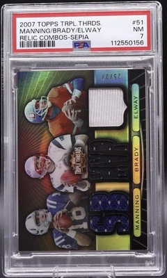 2007 Topps Triple Threads Sepia Relic #/27 Manning Brady Elway PSA 7 POP 1 🔥 - Image 1 of 2