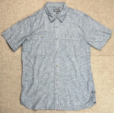 Toad & Co Slim Fit Men's Button Up Gray Short Sleeve Shirt Size Medium - Image 1 of 4