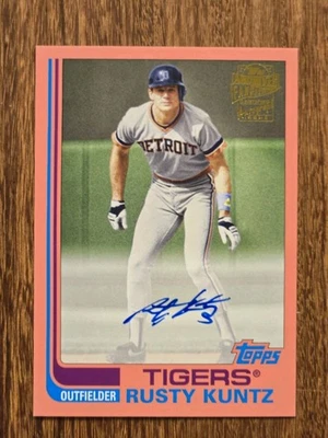 2017 Topps Archives Fan Favorites RUSTY KUNTZ Auto Peach /150 bonus Casey Cuntz - Image 1 of 4