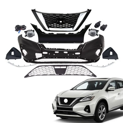 Front Bumper Cover Kit W/Grille/Fog Light/Trim For Nissan Murano 2019-2023 2024 - Image 1 of 4