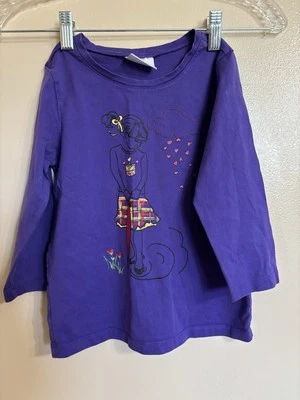 Camisa Hanna Andersson 130 Niñas Púrpura Manga Larga Niña Paraguas Corazones Nube  Foto 1 de 4