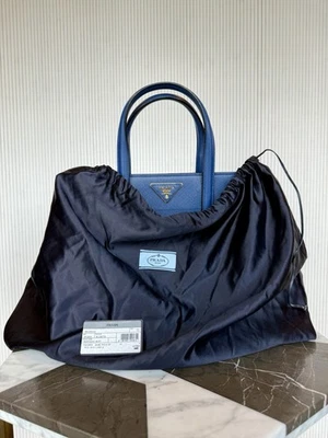 Authenticated Prada Saffiano Soft Lux Bluette Blue Tote Bag Shoulder Crossbody - Image 1 of 4