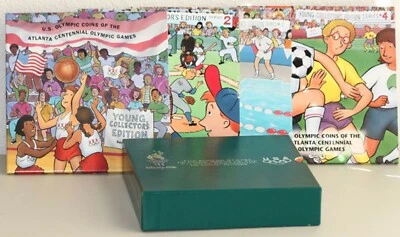 US Mint Young Collectors Olympic Series 1995 and 1996 Four Half Dollar Coin Set - Image 1 of 4
