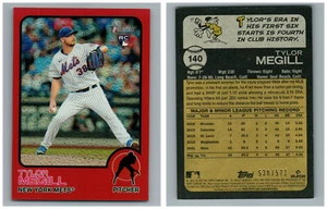 2022 TOPPS HERITAGE RED 530/573 CHROME REFRACTOR RC 140 TYLOR MEGILL METS - Picture 1 of 1