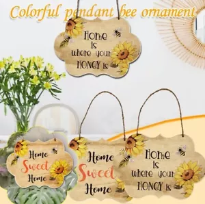 Welcome Door Sign flowers Decor Home Decor Ornament Crafts Wooden Pendant Art D - Picture 1 of 11